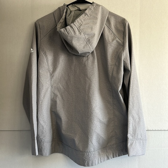 Gerry Jacket Women M Gray Windbreaker Full Zip Coat Hooded Zip Pockets Logo - Picture 5 of 6